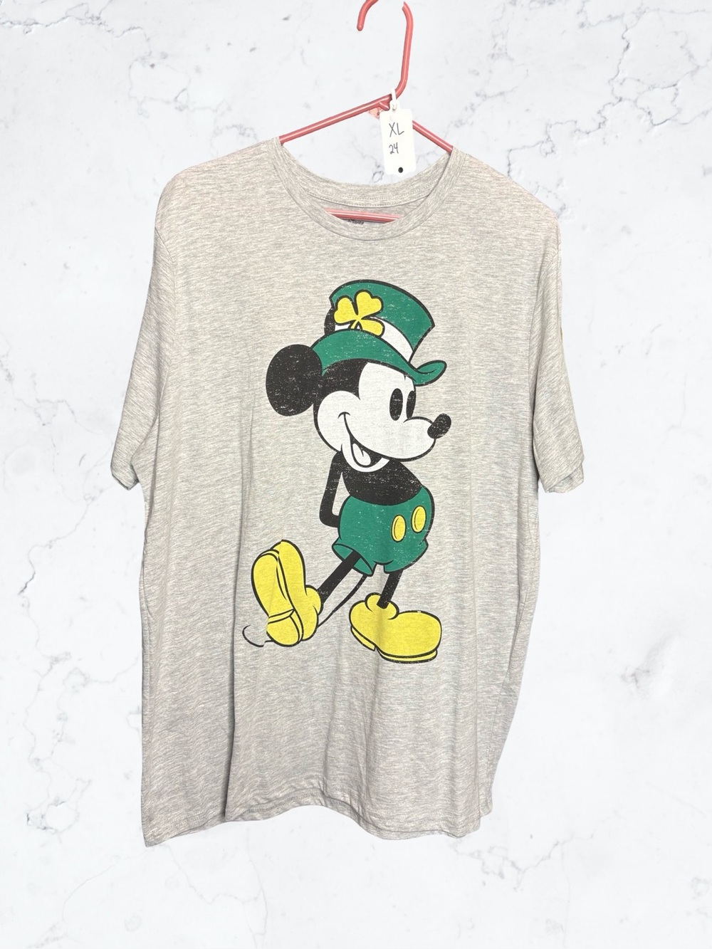 Disney Gray Mickey Mouse Logo Tee with Black Print - Picture 2 of 4